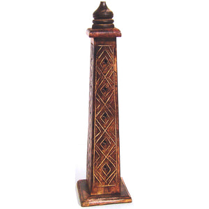 Ash Catcher - 4 Sided Mangowood 12" Tower Assorted