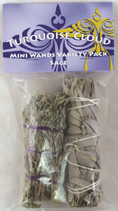 Turquoise Cloud - Mini 4" Wands, Sage Variety Pack