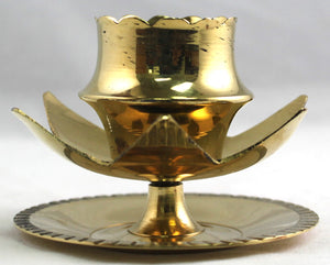 Brass Lotus Sun Pedestal
