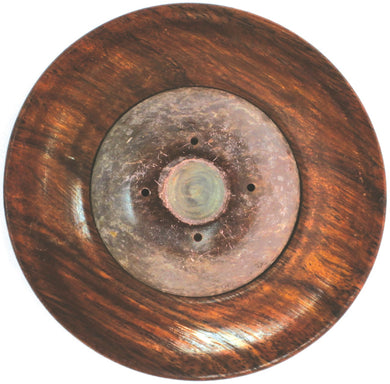 Wood Round with Stone Assorted Plate