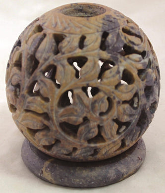 Soapstone Carved Tea Light Holder