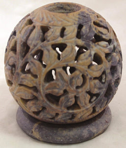 Soapstone Carved Tea Light Holder