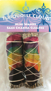 Turquoise Cloud - Mini 4" Wands, Chakra Cleanse