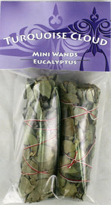 Turquoise Cloud - Mini 4" Wands, Eucalyptus