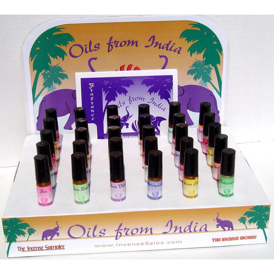 Oils From India Display Pack - 80 5ml. Bottles of Oils from India, 30 Fragrance Lists, Display