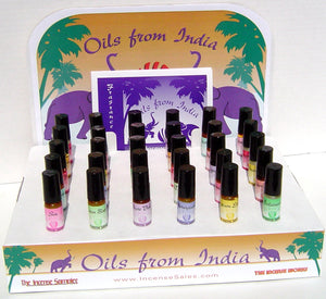 Oils From India Display Pack - 30 5ml. Bottles of Oils from India, 15 Fragrance Lists, Display